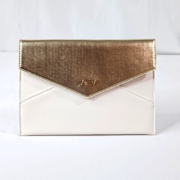 Jafra Gold&White Clutch NWOT - Picture 1 of 5